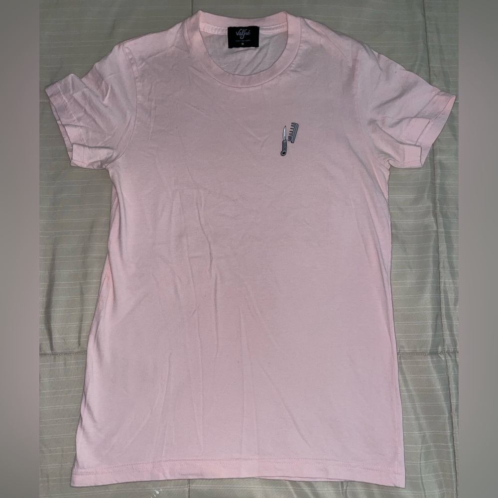 Valfre Pastel Pink Tee with Comb Graphic